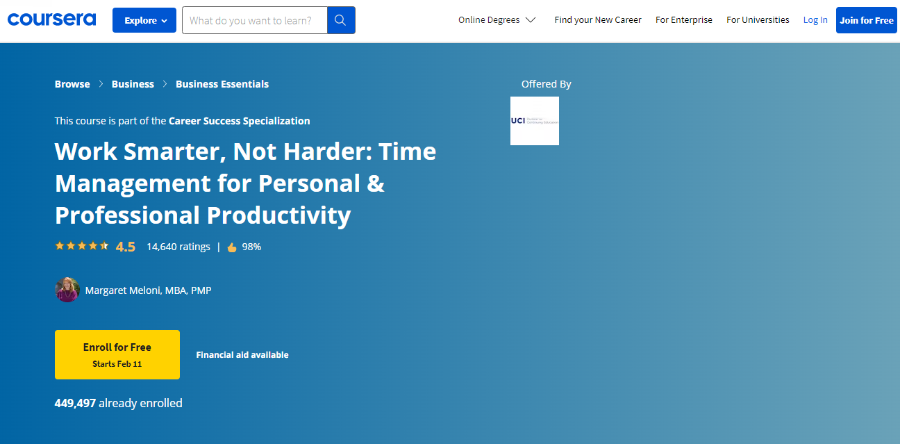 Time Management for Personal & Professional Productivity